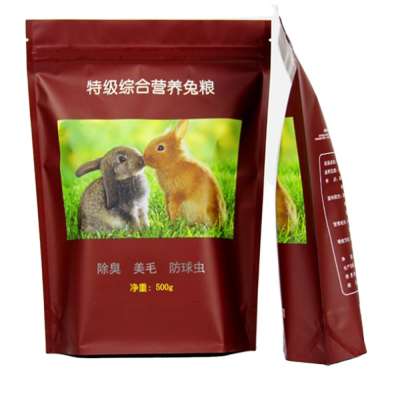 PET/PE Laminated Hamster/Rabbit/Dog/Cat Dry Food Packaging Bag with zipper